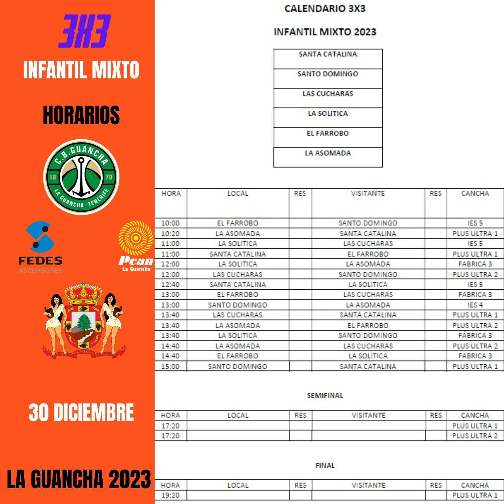 Calendario infantil mixto 3x3 2023