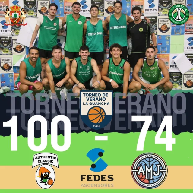 📸 Authentic Classic 100 – AMJ Fuleros 74El FEDES Arena – Pabellón Plus Ultra volvió a lucir sus mejores galas con un lleno espectacular para disfrutar de la segunda semifinal del XL Torneo Sénior Masculino. Authentic Classic desplegó todo su potencial y, con un juego sólido y efectivo, logró imponerse a AMJ Fuleros para sellar su billete a la gran final del lunes a las 20:00 h.El ambiente fue digno de una cita histórica: gradas abarrotadas, cánticos constantes y una afición que vibró con cada jugada. El conjunto Authentic, que ya sabe lo que es pelear por el título, regresa a la final con la ilusión intacta y el respaldo de un público entregado.💚 Patrocinador oficial: FEDES Ascensores
🤝 Colabora: Ayuntamiento de La Guancha#TorneoVeranoCBG #XLmasculino #FedesAscensores #AyuntamientoDeLaGuancha #SomosFamiliaCBG #Desde1970