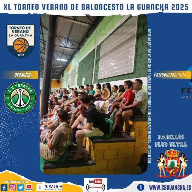 📸 Galería de fotos – Authentic Classic vs AMJ FulerosEl FEDES Arena – Pabellón Plus Ultra vivió una noche mágica con las gradas repletas para presenciar la segunda semifinal del XL Torneo Sénior Masculino. Un ambiente inmejorable arropó a Authentic Classic, que firmó un brillante triunfo por 100-74 ante AMJ Fuleros para regresar a la gran final.En esta galería te dejamos las mejores imágenes de un partido lleno de intensidad, canastas espectaculares y el calor de una afición que hizo del Plus Ultra una auténtica caldera.💚 Patrocinador oficial: FEDES Ascensores
🤝 Colabora: Ayuntamiento de La Guancha#TorneoVeranoCBG #XLmasculino #FedesAscensores #AyuntamientoDeLaGuancha #SomosFamiliaCBG #Desde1970