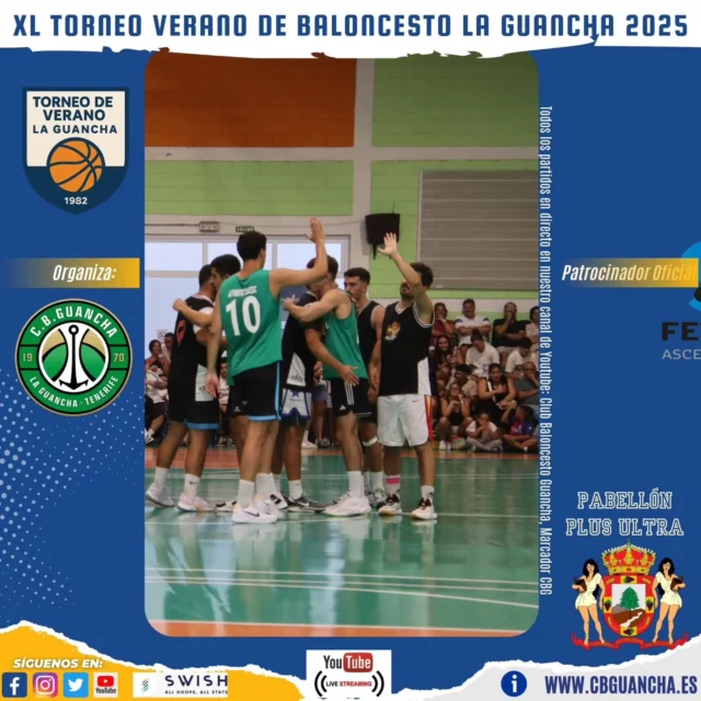 📸🏀 GALERÍA FINAL MASCULINA – XL TORNEO DE VERANO 🏀📸

Un cierre histórico el que vivimos el lunes en el Fedes Arena, con un pabellón lleno hasta la bandera para disfrutar de la gran final 🔥👏.

El choque entre Authentic Classic y C.B. Palestina no defraudó: intensidad, emoción y dos aficiones entregadas que dieron color a la noche 💚🤍.

🏆 Finalmente, la victoria fue para Authentic Classic, proclamándose Campeones del XL Torneo Sénior Masculino de La Guancha 🎉🙌.

👉 Aquí les dejamos la galería de imágenes con algunos de los momentos más especiales de esta final inolvidable.
🎥 Además, el partido completo ya está disponible en el canal de YouTube del C.B. Guancha para revivirlo siempre que quieran.

💚 Gracias al Ayuntamiento de La Guancha y a FEDES Ascensores por hacer posible esta cita deportiva que ya es tradición en nuestro pueblo.

#SomosFamiliaCBG #Desde1970 #TorneoDeVerano #Baloncesto