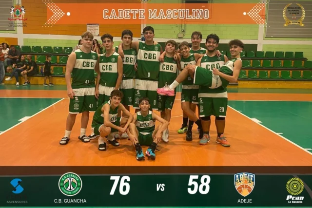 💚🏀 𝗡𝗨𝗘𝗩𝗔 𝗩𝗜𝗖𝗧𝗢𝗥𝗜𝗔 𝗗𝗘 𝗡𝗨𝗘𝗦𝗧𝗥𝗢 𝗖𝗔𝗗𝗘𝗧𝗘 𝗠𝗔𝗦𝗖𝗨𝗟𝗜𝗡𝗢 🏀💚
📍 𝗖.𝗕. 𝗚𝘂𝗮𝗻𝗰𝗵𝗮 𝟳𝟲 – 𝗖.𝗕. 𝗔𝗱𝗲𝗷𝗲 𝟱𝟴
Gran triunfo de nuestros cadetes, que siguen mostrando un alto nivel competitivo y una gran evolución jornada tras jornada 💪💚
El equipo mantuvo la concentración durante todo el partido, firmando una sólida actuación en ataque y defensa 🌿
💚 Felicidades a jugadores y cuerpo técnico por el excelente trabajo que se viene realizando dentro y fuera de la cancha 👏
💡 Gracias, como siempre, a quienes hacen posible que sigamos creciendo:
⛽ 𝗣𝗖𝗔𝗡 𝗟𝗮 𝗚𝘂𝗮𝗻𝗰𝗵𝗮 – impulsando la energía de nuestros jóvenes deportistas.
🏢 𝗔𝘆𝘂𝗻𝘁𝗮𝗺𝗶𝗲𝗻𝘁𝗼 𝗱𝗲 𝗟𝗮 𝗚𝘂𝗮𝗻𝗰𝗵𝗮 – comprometido con el deporte y la formación de nuestra cantera.
⬆️ 𝗙𝗘𝗗𝗘𝗦 𝗔𝘀𝗰𝗲𝗻𝘀𝗼𝗿𝗲𝘀 – elevando al 𝗖.𝗕. 𝗚𝘂𝗮𝗻𝗰𝗵𝗮 hacia nuevas metas.
#SomosFamiliaCBG #Desde1970 #CBGuancha #100%Cantera #OrgulloGuanchero #BaloncestoCanario #FIBT #VamosCBG 💚🏀