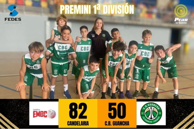 💚🏀 𝗣𝗥𝗘𝗠𝗜𝗡𝗜 𝗠𝗔𝗦𝗖. — 𝟭ª 𝗗𝗜𝗩𝗜𝗦𝗜𝗢́𝗡 🏀💚

Nuestros chicos del Premini Masculino 1ª División plantaron cara ante uno de los equipos más potentes de la categoría, demostrando valentía, energía e ilusión en cada acción del partido.

➡️ 𝗖𝗔𝗡𝗗𝗘𝗟𝗔𝗥𝗜𝗔 𝟴𝟮 – 𝗖.𝗕. 𝗚𝗨𝗔𝗡𝗖𝗛𝗔 𝟱𝟬

Más allá del resultado, el encuentro dejó muy buenas sensaciones por la actitud colectiva, las ganas de competir y el crecimiento que se percibe semana tras semana.
Cada partido es una oportunidad para seguir aprendiendo, disfrutando del baloncesto y consolidando experiencias que serán clave en su desarrollo.

Enhorabuena a todos los jugadores por el esfuerzo y compromiso 🤍💚
A seguir trabajando con ilusión.

Gracias a quienes nos acompañan cada día:
⛽ 𝗣𝗖𝗔𝗡 𝗟𝗔 𝗚𝗨𝗔𝗡𝗖𝗛𝗔 – Energía, taller y tienda de confianza.
🏢 𝗔𝗬𝗨𝗡𝗧𝗔𝗠𝗜𝗘𝗡𝗧𝗢 𝗗𝗘 𝗟𝗔 𝗚𝗨𝗔𝗡𝗖𝗛𝗔 – Impulsando el deporte de nuestro municipio.
⬆️ 𝗙𝗘𝗗𝗘𝗦 𝗔𝗦𝗖𝗘𝗡𝗦𝗢𝗥𝗘𝗦 – Elevando el baloncesto a lo más alto.

#SomosFamiliaCBG #Desde1970 #CBGuancha #BaloncestoCanario #FIBT #VamosCBG