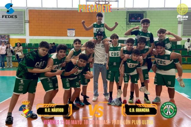 🏀💚 𝗨́𝗟𝗧𝗜𝗠𝗢 𝗣𝗔𝗥𝗧𝗜𝗗𝗢 𝗗𝗘 𝗟𝗜𝗚𝗔… 𝗔𝗡𝗧𝗘𝗦 𝗗𝗘 𝗟𝗔 𝗙𝗜𝗡𝗔𝗟 𝗔 𝟰 💚🏀

Esta tarde nuestro Precadete Masculino disputa el último encuentro de liga regular antes de afrontar la próxima semana la esperada Final a 4 de Tenerife 🔥🏆

🕡 18:30 h
🏀 𝗡𝗔́𝗨𝗧𝗜𝗖𝗢 𝗧𝗘𝗡𝗘𝗥𝗜𝗙𝗘 🆚 𝗖.𝗕. 𝗚𝗨𝗔𝗡𝗖𝗛𝗔
📍 Pabellón Escuela Náutica ULL

Los jugadores dirigidos por 𝗘𝗗𝗔𝗡 𝗠𝗔𝗥𝗧𝗜𝗡 afrontan este encuentro después de completar una grandísima temporada que les ha permitido clasificarse entre los mejores equipos de Tenerife 💚

💚 𝗨𝗡 𝗣𝗥𝗘𝗠𝗜𝗢 𝗠𝗔́𝗦 𝗤𝗨𝗘 𝗠𝗘𝗥𝗘𝗖𝗜𝗗𝗢
💚 𝗧𝗥𝗔𝗕𝗔𝗝𝗢, 𝗘𝗦𝗙𝗨𝗘𝗥𝗭𝗢 𝗬 𝗠𝗨𝗖𝗛𝗔 𝗜𝗟𝗨𝗦𝗜𝗢́𝗡

👏 𝗠𝗨𝗖𝗛𝗜́𝗦𝗜𝗠𝗔𝗦 𝗙𝗘𝗟𝗜𝗖𝗜𝗗𝗔𝗗𝗘𝗦 𝗔 𝗧𝗢𝗗𝗢 𝗘𝗟 𝗘𝗤𝗨𝗜𝗣𝗢
👏 𝗬 𝗔 𝗦𝗨 𝗖𝗨𝗘𝗥𝗣𝗢 𝗧𝗘́𝗖𝗡𝗜𝗖𝗢

#SomosFamiliaCBG #Desde1970 #PrecadeteMasculino #FinalA4 #OrgulloCBG 💚🏀