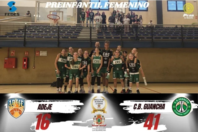 🏀💚 ¡¡¡𝟮𝟲 𝗗𝗘 𝟮𝟲!!! 💚🏀

🏀 𝗘.𝗠.𝗕. 𝗔𝗗𝗘𝗝𝗘 𝟭𝟲 – 𝗖.𝗕. 𝗚𝗨𝗔𝗡𝗖𝗛𝗔 𝟰𝟭

Nuestro espectacular Preinfantil Femenino cierra la liga regular firmando una temporada absolutamente increíble 🔥🏆

💚 𝟮𝟲 𝗩𝗜𝗖𝗧𝗢𝗥𝗜𝗔𝗦 𝗘𝗡 𝟮𝟲 𝗣𝗔𝗥𝗧𝗜𝗗𝗢𝗦
💚 𝗖𝗔𝗠𝗣𝗘𝗢𝗡𝗔𝗦 𝗗𝗘 𝗟𝗔 𝗟𝗜𝗚𝗔 𝗥𝗘𝗚𝗨𝗟𝗔𝗥
💚 𝗟𝗔 𝗙𝗜𝗡𝗔𝗟 𝗔 𝟰 𝗗𝗘 𝗧𝗘𝗡𝗘𝗥𝗜𝗙𝗘 𝗦𝗘 𝗝𝗨𝗚𝗔𝗥𝗔́ 𝗘𝗡 𝗟𝗔 𝗚𝗨𝗔𝗡𝗖𝗛𝗔 💚

Las nuestras volvieron a demostrar esta mañana en Adeje el enorme trabajo, compromiso y crecimiento que han tenido durante toda la temporada 👏🏀

Un grupo maravilloso que no ha dejado de competir, aprender y disfrutar desde el primer día, dejando el nombre del C.B. Guancha en lo más alto 💪✨

👏 𝗠𝗨𝗖𝗛𝗜́𝗦𝗜𝗠𝗔𝗦 𝗙𝗘𝗟𝗜𝗖𝗜𝗗𝗔𝗗𝗘𝗦 𝗔 𝗧𝗢𝗗𝗔𝗦 𝗟𝗔𝗦 𝗝𝗨𝗚𝗔𝗗𝗢𝗥𝗔𝗦
👏 𝗙𝗘𝗟𝗜𝗖𝗜𝗗𝗔𝗗𝗘𝗦 𝗔 𝗦𝗨 𝗘𝗡𝗧𝗥𝗘𝗡𝗔𝗗𝗢𝗥 𝗔𝗟𝗘𝗝𝗔𝗡𝗗𝗥𝗢 𝗚𝗢𝗡𝗭𝗔́𝗟𝗘𝗭
👏 𝗬 𝗚𝗥𝗔𝗖𝗜𝗔𝗦 𝗔 𝗟𝗔𝗦 𝗙𝗔𝗠𝗜𝗟𝗜𝗔𝗦 𝗣𝗢𝗥 𝗘𝗦𝗧𝗔𝗥 𝗦𝗜𝗘𝗠𝗣𝗥𝗘 𝗔𝗛𝗜́ 💚

Porque detrás de una temporada así hay muchísimo esfuerzo, sacrificio, ilusión y muchísimas horas de trabajo 🏀💚

Y lo mejor de todo… esto todavía no termina 🔥
Ahora nos espera una nueva ilusión: la Final a 4 de Tenerife en casa, en La Guancha 🏆🏀

💚 𝗤𝗨𝗘́ 𝗚𝗥𝗔𝗡𝗗𝗘𝗦 𝗦𝗢𝗡
💚 𝗢𝗥𝗚𝗨𝗟𝗟𝗢 𝗗𝗘 𝗖𝗔𝗡𝗧𝗘𝗥𝗔
💚 #𝗦𝗢𝗠𝗢𝗦𝗙𝗔𝗠𝗜𝗟𝗜𝗔𝗖𝗕𝗚 💚🏀

🙏 𝗚𝗥𝗔𝗖𝗜𝗔𝗦 𝗔 𝗤𝗨𝗜𝗘𝗡𝗘𝗦 𝗦𝗜𝗚𝗨𝗘𝗡 𝗔𝗣𝗢𝗬𝗔𝗡𝗗𝗢 𝗡𝗨𝗘𝗦𝗧𝗥𝗔 𝗖𝗔𝗡𝗧𝗘𝗥𝗔:

⛽ 𝗣𝗖𝗔𝗡 𝗟𝗔 𝗚𝗨𝗔𝗡𝗖𝗛𝗔 – energía para seguir soñando juntas.

🏢 𝗔𝗬𝗨𝗡𝗧𝗔𝗠𝗜𝗘𝗡𝗧𝗢 𝗗𝗘 𝗟𝗔 𝗚𝗨𝗔𝗡𝗖𝗛𝗔 – siempre al lado del deporte base.

⬆️ 𝗙𝗘𝗗𝗘𝗦 𝗔𝗦𝗖𝗘𝗡𝗦𝗢𝗥𝗘𝗦 – impulsando el presente y futuro del CBG.

#Desde1970 #PreinfantilFemenino #Campeonas #FinalA4 #OrgulloCBG 💚🏀