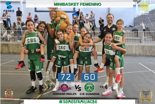 🏀💚 𝗣𝗔𝗥𝗧𝗜𝗗𝗔𝗭𝗢 𝗠𝗜𝗡𝗜 𝗘𝗡 𝗦𝗔𝗡𝗧𝗔 𝗖𝗥𝗨𝗭 💚🏀

🏀 𝗛𝗜𝗦𝗣𝗔𝗡𝗢 𝗜𝗡𝗚𝗟𝗘́𝗦 𝟳𝟮 – 𝗖.𝗕. 𝗚𝗨𝗔𝗡𝗖𝗛𝗔 𝟲𝟬

Grandísimo encuentro el disputado esta tarde en Santa Cruz entre dos enormes equipos que volverán a verse las caras este próximo fin de semana en La Guancha durante la Final a 4 de Tenerife 🔥🏆

Las jugadoras dirigidas por 𝗔𝗟𝗘𝗝𝗔𝗡𝗗𝗥𝗢 𝗚𝗢𝗡𝗭𝗔́𝗟𝗘𝗭 realizaron otro gran partido, compitiendo a muy buen nivel y demostrando una vez más el enorme crecimiento de este grupo 💪🏀

💚 𝗗𝗢𝗦 𝗚𝗥𝗔𝗡𝗗𝗘𝗦 𝗘𝗤𝗨𝗜𝗣𝗢𝗦
💚 𝗚𝗥𝗔𝗡 𝗔𝗠𝗕𝗜𝗘𝗡𝗧𝗘 𝗗𝗘 𝗕𝗔𝗟𝗢𝗡𝗖𝗘𝗦𝗧𝗢
💚 𝗬 𝗨𝗡𝗔 𝗙𝗜𝗡𝗔𝗟 𝗔 𝟰 𝗤𝗨𝗘 𝗣𝗥𝗢𝗠𝗘𝗧𝗘 𝗠𝗨𝗖𝗛𝗜́𝗦𝗜𝗠𝗢 🏀🔥

Ahora toca preparar una cita muy especial para nuestras chicas y para toda la familia del C.B. Guancha: la Final a 4 de Tenerife que se disputará este fin de semana en La Fábrica 🏆💚

👏 𝗠𝗨𝗖𝗛𝗜́𝗦𝗜𝗠𝗔𝗦 𝗙𝗘𝗟𝗜𝗖𝗜𝗗𝗔𝗗𝗘𝗦, 𝗘𝗤𝗨𝗜𝗣𝗢
👏 𝗩𝗔𝗠𝗢𝗦 𝗖.𝗕. 𝗚𝗨𝗔𝗡𝗖𝗛𝗔 💚🏀

🙏 𝗚𝗥𝗔𝗖𝗜𝗔𝗦 𝗔 𝗤𝗨𝗜𝗘𝗡𝗘𝗦 𝗦𝗜𝗚𝗨𝗘𝗡 𝗔𝗣𝗢𝗬𝗔𝗡𝗗𝗢 𝗡𝗨𝗘𝗦𝗧𝗥𝗔 𝗖𝗔𝗡𝗧𝗘𝗥𝗔:

⛽ 𝗣𝗖𝗔𝗡 𝗟𝗔 𝗚𝗨𝗔𝗡𝗖𝗛𝗔 – energía para seguir soñando juntas.

🏢 𝗔𝗬𝗨𝗡𝗧𝗔𝗠𝗜𝗘𝗡𝗧𝗢 𝗗𝗘 𝗟𝗔 𝗚𝗨𝗔𝗡𝗖𝗛𝗔 – siempre junto al deporte base.

⬆️ 𝗙𝗘𝗗𝗘𝗦 𝗔𝗦𝗖𝗘𝗡𝗦𝗢𝗥𝗘𝗦 – impulsando el futuro del CBG.

#SomosFamiliaCBG #Desde1970 #MinibasketFemenino #FinalA4 #OrgulloCBG 💚🏀