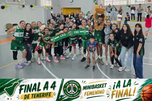 🏀💚🏆 𝗘𝗦𝗧𝗔𝗠𝗢𝗦 𝗘𝗡 𝗟𝗔 𝗙𝗜𝗡𝗔𝗟 𝗗𝗘 𝗧𝗘𝗡𝗘𝗥𝗜𝗙𝗘!!! 🏆💚🏀

Nuestro Minibasket Femenino continúa escribiendo una temporada para el recuerdo y esta mañana ha logrado una brillante victoria en la Final a 4 de Tenerife disputada en La Fábrica.

🔥 𝗖.𝗕. 𝗚𝗨𝗔𝗡𝗖𝗛𝗔 𝟳𝟳 - 𝟰𝟲 𝗩𝗔𝗟𝗟𝗘 𝗦𝗨𝗥 𝗙𝗔́𝗧𝗜𝗠𝗔 🔥

Un encuentro en el que nuestras jugadoras volvieron a demostrar todo aquello que las ha llevado hasta aquí: trabajo, compañerismo, esfuerzo, ilusión y muchísimo baloncesto. 💪🏀

👏 𝗘𝗡𝗛𝗢𝗥𝗔𝗕𝗨𝗘𝗡𝗔 𝗔 𝗧𝗢𝗗𝗔𝗦 𝗟𝗔𝗦 𝗝𝗨𝗚𝗔𝗗𝗢𝗥𝗔𝗦, 𝗔 𝗦𝗨 𝗘𝗡𝗧𝗥𝗘𝗡𝗔𝗗𝗢𝗥 𝗔𝗟𝗘𝗝𝗔𝗡𝗗𝗥𝗢 𝗚𝗢𝗡𝗭𝗔́𝗟𝗘𝗭 𝗬 𝗔 𝗧𝗢𝗗𝗔𝗦 𝗟𝗔𝗦 𝗙𝗔𝗠𝗜𝗟𝗜𝗔𝗦 𝗤𝗨𝗘 𝗦𝗜𝗘𝗠𝗣𝗥𝗘 𝗘𝗦𝗧𝗔́𝗡 𝗔𝗛𝗜́.

💚 𝗚𝗥𝗔𝗖𝗜𝗔𝗦 𝗧𝗔𝗠𝗕𝗜𝗘́𝗡 𝗔 𝗟𝗔 𝗚𝗥𝗔𝗡 𝗔𝗙𝗜𝗖𝗜𝗢́𝗡 𝗤𝗨𝗘 𝗩𝗢𝗟𝗩𝗜𝗢́ 𝗔 𝗟𝗟𝗘𝗡𝗔𝗥 𝗟𝗔 𝗙𝗔́𝗕𝗥𝗜𝗖𝗔. Su apoyo fue una vez más fundamental para empujar al equipo en una cita tan importante. 🙌🏽🏀

🚨 𝗠𝗔𝗡̃𝗔𝗡𝗔 𝗡𝗢𝗦 𝗘𝗦𝗣𝗘𝗥𝗔 𝗟𝗔 𝗚𝗥𝗔𝗡 𝗙𝗜𝗡𝗔𝗟.

📅 Domingo 31 de mayo
⏰ 12:00 horas
📍 Pabellón La Fábrica

📣 𝗡𝗘𝗖𝗘𝗦𝗜𝗧𝗔𝗠𝗢𝗦 𝗤𝗨𝗘 𝗟𝗔 𝗙𝗔́𝗕𝗥𝗜𝗖𝗔 𝗩𝗨𝗘𝗟𝗩𝗔 𝗔 𝗦𝗘𝗥 𝗨𝗡𝗔 𝗙𝗜𝗘𝗦𝗧𝗔.

💚 ¡¡¡𝗧𝗢𝗗𝗢𝗦 𝗖𝗢𝗡 𝗡𝗨𝗘𝗦𝗧𝗥𝗔𝗦 𝗖𝗛𝗜𝗖𝗔𝗦!!!
💚 ¡¡¡𝗧𝗢𝗗𝗢𝗦 𝗔 𝗟𝗔 𝗙𝗔́𝗕𝗥𝗜𝗖𝗔!!!
💚 ¡¡¡𝗩𝗔𝗠𝗢𝗦 𝗖.𝗕. 𝗚𝗨𝗔𝗡𝗖𝗛𝗔!!!

🙏 𝗚𝗥𝗔𝗖𝗜𝗔𝗦 𝗔 𝗤𝗨𝗜𝗘𝗡𝗘𝗦 𝗦𝗜𝗚𝗨𝗘𝗡 𝗔𝗣𝗢𝗬𝗔𝗡𝗗𝗢 𝗡𝗨𝗘𝗦𝗧𝗥𝗔 𝗖𝗔𝗡𝗧𝗘𝗥𝗔:

⛽ 𝗣𝗖𝗔𝗡 𝗟𝗔 𝗚𝗨𝗔𝗡𝗖𝗛𝗔 – energía para seguir soñando juntas.

🏢 𝗔𝗬𝗨𝗡𝗧𝗔𝗠𝗜𝗘𝗡𝗧𝗢 𝗗𝗘 𝗟𝗔 𝗚𝗨𝗔𝗡𝗖𝗛𝗔 – siempre junto al deporte base.

⬆️ 𝗙𝗘𝗗𝗘𝗦 𝗔𝗦𝗖𝗘𝗡𝗦𝗢𝗥𝗘𝗦 – impulsando el futuro del CBG.

#SomosFamiliaCBG #Desde1970 #MinibasketFemenino #FinalA4 #ALaFinal #VamosCBG 💚🏀🏆