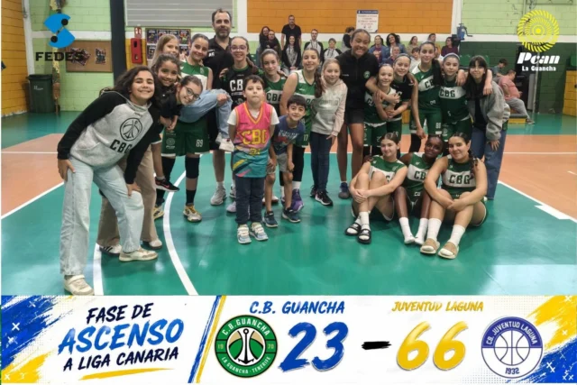 🏀💙💛 **𝗛𝗢𝗬 𝗧𝗢𝗖𝗔 𝗦𝗘𝗚𝗨𝗜𝗥 𝗟𝗨𝗖𝗛𝗔𝗡𝗗𝗢 𝗣𝗢𝗥 𝗨𝗡 𝗦𝗨𝗘𝗡̃𝗢** 💛💙🏀

En apenas una hora comenzará en el **𝗣𝗔𝗕𝗘𝗟𝗟𝗢́𝗡 𝗠𝗨𝗡𝗜𝗖𝗜𝗣𝗔𝗟 𝗘𝗦𝗧𝗘𝗕𝗔𝗡 𝗔𝗙𝗢𝗡𝗦𝗢 𝗥𝗢𝗗𝗥𝗜́𝗚𝗨𝗘𝗭 𝗗𝗘 𝗟𝗔 𝗟𝗔𝗚𝗨𝗡𝗔** el encuentro de vuelta de la **𝗙𝗔𝗦𝗘 𝗗𝗘 𝗔𝗦𝗖𝗘𝗡𝗦𝗢 𝗔 𝗟𝗜𝗚𝗔 𝗖𝗔𝗡𝗔𝗥𝗜𝗔** para nuestro **𝗜𝗡𝗙𝗔𝗡𝗧𝗜𝗟 𝗙𝗘𝗠𝗘𝗡𝗜𝗡𝗢 𝗖.𝗕. 𝗚𝗨𝗔𝗡𝗖𝗛𝗔**. 💚🏀

El partido de ida no salió como todos deseábamos y delante tuvimos a un **𝗚𝗥𝗔𝗡𝗗𝗜́𝗦𝗜𝗠𝗢 𝗘𝗤𝗨𝗜𝗣𝗢 𝗤𝗨𝗘 𝗗𝗘𝗠𝗢𝗦𝗧𝗥𝗢́ 𝗣𝗢𝗥 𝗤𝗨𝗘́ 𝗦𝗘 𝗣𝗥𝗢𝗖𝗟𝗔𝗠𝗢́ 𝗖𝗔𝗠𝗣𝗘𝗢́𝗡 𝗗𝗘 𝗧𝗘𝗡𝗘𝗥𝗜𝗙𝗘**. El resultado fue duro, pero este grupo ha demostrado durante toda la temporada que posee algo que no aparece en ninguna clasificación: **𝗖𝗢𝗥𝗔𝗭𝗢́𝗡, 𝗖𝗢𝗠𝗣𝗥𝗢𝗠𝗜𝗦𝗢, 𝗖𝗢𝗠𝗣𝗔𝗡̃𝗘𝗥𝗜𝗦𝗠𝗢 𝗬 𝗨𝗡𝗔 𝗘𝗡𝗢𝗥𝗠𝗘 𝗖𝗔𝗣𝗔𝗖𝗜𝗗𝗔𝗗 𝗗𝗘 𝗦𝗨𝗣𝗘𝗥𝗔𝗖𝗜𝗢́𝗡**. 💪🔥

Las jugadoras dirigidas por **𝗔𝗟𝗘𝗝𝗔𝗡𝗗𝗥𝗢 𝗚𝗢𝗡𝗭𝗔́𝗟𝗘𝗭** afrontan este encuentro conscientes de la dificultad del reto, pero también convencidas de que cada minuto sobre la cancha será una oportunidad para seguir creciendo, aprendiendo y defendiendo con orgullo los colores del **𝗖𝗟𝗨𝗕 𝗕𝗔𝗟𝗢𝗡𝗖𝗘𝗦𝗧𝗢 𝗚𝗨𝗔𝗡𝗖𝗛𝗔**. 💚🏀

Porque hoy no solo juega un equipo.

💚 **𝗝𝗨𝗘𝗚𝗔𝗡 𝗠𝗘𝗦𝗘𝗦 𝗗𝗘 𝗘𝗦𝗙𝗨𝗘𝗥𝗭𝗢**
💚 **𝗝𝗨𝗘𝗚𝗔𝗡 𝗠𝗜𝗟𝗘𝗦 𝗗𝗘 𝗛𝗢𝗥𝗔𝗦 𝗗𝗘 𝗘𝗡𝗧𝗥𝗘𝗡𝗔𝗠𝗜𝗘𝗡𝗧𝗢**
💚 **𝗝𝗨𝗘𝗚𝗔𝗡 𝗟𝗔𝗦 𝗙𝗔𝗠𝗜𝗟𝗜𝗔𝗦 𝗤𝗨𝗘 𝗦𝗜𝗘𝗠𝗣𝗥𝗘 𝗘𝗦𝗧𝗔́𝗡 𝗔𝗟 𝗟𝗔𝗗𝗢**
💚 **𝗝𝗨𝗘𝗚𝗔 𝗧𝗢𝗗𝗔 𝗨𝗡𝗔 𝗖𝗔𝗡𝗧𝗘𝗥𝗔 𝗤𝗨𝗘 𝗡𝗢 𝗗𝗘𝗝𝗔 𝗗𝗘 𝗦𝗢𝗡̃𝗔𝗥**

Sabemos que la eliminatoria está muy cuesta arriba y que delante tendremos a un rival extraordinario. Pero también sabemos que nuestras chicas saltarán a la cancha dispuestas a **𝗗𝗔𝗥𝗟𝗢 𝗔𝗕𝗦𝗢𝗟𝗨𝗧𝗔𝗠𝗘𝗡𝗧𝗘 𝗧𝗢𝗗𝗢 𝗛𝗔𝗦𝗧𝗔 𝗘𝗟 𝗨́𝗟𝗧𝗜𝗠𝗢 𝗦𝗘𝗚𝗨𝗡𝗗𝗢**, porque esa ha sido siempre una de las señas de identidad de este club. 🔥👏

Pase lo que pase esta tarde, ya han firmado una temporada para sentirse enormemente orgullosas. Alcanzar una **𝗙𝗔𝗦𝗘 𝗗𝗘 𝗔𝗦𝗖𝗘𝗡𝗦𝗢 𝗔 𝗟𝗜𝗚𝗔 𝗖𝗔𝗡𝗔𝗥𝗜𝗔** 

#SomosFamiliaCBG #Desde1970 💚🏀