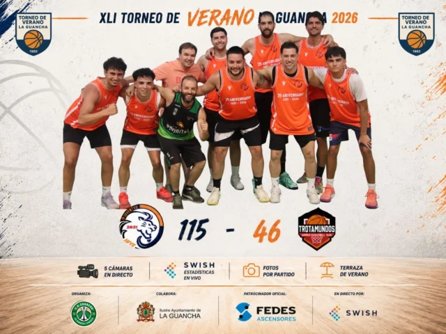 🏀 𝗖𝗢𝗡 𝗔𝗨𝗧𝗢𝗥𝗜𝗗𝗔𝗗 𝗗𝗘𝗦𝗗𝗘 𝗘𝗟 𝗜𝗡𝗜𝗖𝗜𝗢 🦁

El Juventud firmó una actuación muy sólida en la segunda jornada del XLI Torneo de Verano La Guancha 2026, imponiéndose por un contundente 115-46 a Trotamundos.

El conjunto del león dominó el encuentro desde los primeros minutos, manteniendo un ritmo muy alto durante todo el partido y mostrando un gran acierto ofensivo que le permitió superar la barrera de los cien puntos.

Por su parte, Trotamundos no dejó de competir en ningún momento, luchando hasta el final ante un rival que estuvo muy inspirado.

👏 ¡Enhorabuena al Juventud por la victoria y a ambos equipos por el espectáculo ofrecido!

🏆 XLI TORNEO DE VERANO LA GUANCHA 2026
🏀 JUVENTUD 115 - 46 TROTAMUNDOS

#SomosFamiliaCBG 💚🤍 #Desde1970 #TorneoDeVeranoLaGuancha #Baloncesto #LaGuancha #FEDESAscensores #SWISH #BasketCanario