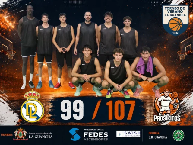 🔥 𝗗𝗨𝗘𝗟𝗢 𝗗𝗘 𝗔𝗟𝗧𝗨𝗥𝗔 𝗘𝗡 𝗟𝗔 𝗙𝗘𝗗𝗘𝗦 𝗔𝗥𝗘𝗡𝗔 🔥
🏀 𝗗𝗜𝗥𝗗𝗔𝗠 𝗟𝗔𝗘𝗥 𝟵𝟵 🆚 𝟭𝟬𝟳 𝗟𝗢𝗦 𝗣𝗥𝗢𝗦𝗜𝗞𝗜𝗧𝗢𝗦 🏀

💥 Si el primer partido de la noche fue intenso, el segundo elevó aún más el nivel del 𝗫𝗟𝗜 𝗧𝗼𝗿𝗻𝗲𝗼 𝗱𝗲 𝗩𝗲𝗿𝗮𝗻𝗼 𝗱𝗲 𝗕𝗮𝗹𝗼𝗻𝗰𝗲𝘀𝘁𝗼 𝗟𝗮 𝗚𝘂𝗮𝗻𝗰𝗵𝗮 𝟮𝟬𝟮𝟲.

𝗗𝗜𝗥𝗗𝗔𝗠 𝗟𝗔𝗘𝗥 y 𝗟𝗢𝗦 𝗣𝗥𝗢𝗦𝗜𝗞𝗜𝗧𝗢𝗦 protagonizaron un auténtico partidazo, de esos que hacen vibrar a la grada y demuestran por qué este torneo sigue siendo una de las grandes citas deportivas del verano. 👏🏀

🔥 El conjunto de 𝗟𝗢𝗦 𝗣𝗥𝗢𝗦𝗜𝗞𝗜𝗧𝗢𝗦 terminó llevándose la victoria por 𝟭𝟬𝟳 - 𝟵𝟵, pero el marcador refleja perfectamente la igualdad y el nivel que se vivió sobre la pista durante los cuarenta minutos.

⛹️ Canastas espectaculares, contraataques, intensidad defensiva, triples decisivos y un gran ambiente hicieron disfrutar al numeroso público que volvió a llenar la 𝗙𝗘𝗗𝗘𝗦 𝗔𝗥𝗘𝗡𝗔 - 𝗣𝗟𝗨𝗦 𝗨𝗟𝗧𝗥𝗔. Una noche más quedó demostrado que el Torneo de Verano de La Guancha es mucho más que una competición; es una experiencia para jugadores y aficionados. 💚🤍

🛗 𝗙𝗘𝗗𝗘𝗦 𝗔𝗦𝗖𝗘𝗡𝗦𝗢𝗥𝗘𝗦 continúa siendo el gran impulso de este torneo, apostando un verano más por el deporte, el baloncesto y por una competición que, edición tras edición, sigue creciendo hasta convertirse en todo un referente en Canarias. Su apoyo es fundamental para que jugadores y público disfruten de un evento cuidado hasta el último detalle. 👏💙

🍢🌭 Y cuando suena la bocina final... ¡la noche continúa! La 𝗧𝗘𝗥𝗥𝗔𝗭𝗔 𝗗𝗘 𝗩𝗘𝗥𝗔𝗡𝗢 vuelve a convertirse en el punto de encuentro para comentar los partidos, compartir con amigos y disfrutar de los 𝗣𝗜𝗡𝗖𝗛𝗢𝗦 𝗗𝗘 𝗣𝗘𝗗𝗥𝗢 𝗬 𝗥𝗢𝗦𝗬, que siguen conquistando a todo el que se acerca por la 𝗙𝗘𝗗𝗘𝗦 𝗔𝗥𝗘𝗡𝗔. 😋🍻

🎥 𝗥𝗘𝗧𝗥𝗔𝗡𝗦𝗠𝗜𝗦𝗜Ó𝗡 𝗘𝗡 𝗗𝗜𝗥𝗘𝗖𝗧𝗢 𝗖𝗢𝗡 𝟱 𝗖Á𝗠𝗔𝗥𝗔𝗦.

📊 𝗘𝗦𝗧𝗔𝗗Í𝗦𝗧𝗜𝗖𝗔𝗦 𝗘𝗡 𝗩𝗜𝗩𝗢 𝗚𝗥𝗔𝗖𝗜𝗔𝗦 𝗔 𝗦𝗪𝗜𝗦𝗛.

🙌 𝗚𝗥𝗔𝗖𝗜𝗔𝗦 𝗔 𝗧𝗢𝗗𝗔𝗦 𝗟𝗔𝗦 𝗣𝗘𝗥𝗦𝗢𝗡𝗔𝗦 𝗤𝗨𝗘 𝗖𝗔𝗗𝗔 𝗡𝗢𝗖𝗛𝗘 𝗛𝗔𝗖𝗘𝗡 𝗠Á𝗦 𝗚𝗥𝗔𝗡𝗗𝗘 𝗘𝗦𝗧𝗘 𝗧𝗢𝗥𝗡𝗘𝗢. 💚🏀
#SomosFamiliaCBG 💚🤍
#Desde1970 🏀
#TorneoDeVeranoLaGuancha ☀️