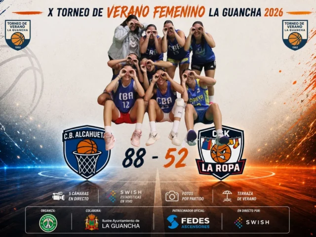 🏀🔥 𝗙𝗜𝗡𝗔𝗟 𝗗𝗘𝗟 𝗣𝗔𝗥𝗧𝗜𝗗𝗢 | 𝗫 𝗧𝗢𝗥𝗡𝗘𝗢 𝗗𝗘 𝗩𝗘𝗥𝗔𝗡𝗢 𝗙𝗘𝗠𝗘𝗡𝗜𝗡𝗢 𝗟𝗔 𝗚𝗨𝗔𝗡𝗖𝗛𝗔 𝟮𝟬𝟮𝟲 🔥🏀

💙 𝗖.𝗕. 𝗔𝗟𝗖𝗔𝗛𝗨𝗘𝗧𝗔𝗦 𝟴𝟴 🆚 𝟱𝟮 𝗖𝗦𝗞 𝗟𝗔 𝗥𝗢𝗣𝗔 ❤️

👏🔥 𝗡𝘂𝗲𝘃𝗮 𝘃𝗶𝗰𝘁𝗼𝗿𝗶𝗮 𝗽𝗮𝗿𝗮 𝗖.𝗕. 𝗔𝗹𝗰𝗮𝗵𝘂𝗲𝘁𝗮𝘀, que firmó un partido muy completo para sumar un importante triunfo en la competición. 💪🏀

⚡ 𝗘𝗹 𝗰𝗼𝗻𝗷𝘂𝗻𝘁𝗼 𝗮𝘇𝘂𝗹 𝗱𝗼𝗺𝗶𝗻ó 𝗲𝗹 𝗲𝗻𝗰𝘂𝗲𝗻𝘁𝗿𝗼 gracias a un gran trabajo colectivo, una intensa defensa y un gran acierto ofensivo, ampliando diferencias con el paso de los minutos hasta cerrar el choque con un contundente 88-52. 🎯💥

🏆🔥 𝗘𝗹 𝗫 𝗧𝗼𝗿𝗻𝗲𝗼 𝗱𝗲 𝗩𝗲𝗿𝗮𝗻𝗼 𝗙𝗲𝗺𝗲𝗻𝗶𝗻𝗼 𝗟𝗮 𝗚𝘂𝗮𝗻𝗰𝗵𝗮 𝟮𝟬𝟮𝟲 𝘀𝗶𝗴𝘂𝗲 𝗼𝗳𝗿𝗲𝗰𝗶𝗲𝗻𝗱𝗼 𝗴𝗿𝗮𝗻𝗱𝗲𝘀 𝗽𝗮𝗿𝘁𝗶𝗱𝗼𝘀, emoción y un magnífico ambiente en cada jornada disputada en el Plus Ultra. 🙌🏟️

📸📊 𝗬𝗮 𝗽𝘂𝗲𝗱𝗲𝘀 𝗰𝗼𝗻𝘀𝘂𝗹𝘁𝗮𝗿 𝘁𝗼𝗱𝗮𝘀 𝗹𝗮𝘀 𝗲𝘀𝘁𝗮𝗱í𝘀𝘁𝗶𝗰𝗮𝘀 𝗲𝗻 𝗦𝗪𝗜𝗦𝗛 y disfrutar de las mejores imágenes del encuentro. 📱📷

💚🤍 #SomosFamiliaCBG 🏀 #XTorneoFemenino 🌞 #TorneoVeranoLaGuancha 💪 #Baloncesto 📊 #SWISH 🛗 #FEDESAscensores