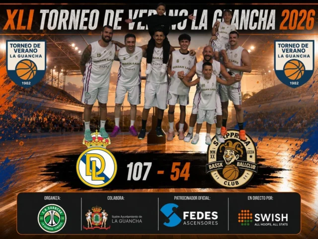 🏀🔥 𝗗𝗜𝗥𝗗𝗔𝗠 𝗟𝗔𝗘𝗥 𝗦𝗘 𝗜𝗠𝗣𝗢𝗡𝗘 𝗖𝗢𝗡 𝗔𝗨𝗧𝗢𝗥𝗜𝗗𝗔𝗗 𝗘𝗡 𝗨𝗡 𝗚𝗥𝗔𝗡 𝗣𝗔𝗥𝗧𝗜𝗗𝗢 🔥🏀

El Dirdam Laer sumó una nueva victoria en el XLI Torneo de Verano La Guancha 2026 tras vencer a Sorpresa por 107-54 en un encuentro en el que los locales marcaron el ritmo desde los primeros minutos, desplegando un gran baloncesto tanto en ataque como en defensa.

👏 Ambos equipos ofrecieron un gran espectáculo sobre la pista del Fedes Arena, demostrando una vez más el gran nivel y el excelente ambiente que se está viviendo en esta edición del torneo.

🚀 𝗚𝗥𝗔𝗖𝗜𝗔𝗦 𝗔 𝗙𝗘𝗗𝗘𝗦 𝗔𝗦𝗖𝗘𝗡𝗦𝗢𝗥𝗘𝗦, 𝗣𝗔𝗧𝗥𝗢𝗖𝗜𝗡𝗔𝗗𝗢𝗥 𝗢𝗙𝗜𝗖𝗜𝗔𝗟 del torneo, por seguir impulsando el deporte y hacer posible que el baloncesto siga creciendo verano tras verano en La Guancha. ¡Su apoyo es fundamental para que este evento continúe siendo un referente! 💙

📸 𝗟𝗔𝗦 𝗙𝗢𝗧𝗢𝗦 𝗗𝗘𝗟 𝗣𝗔𝗥𝗧𝗜𝗗𝗢 𝗬𝗔 𝗘𝗦𝗧𝗔́𝗡 𝗗𝗜𝗦𝗣𝗢𝗡𝗜𝗕𝗟𝗘𝗦 en el Facebook oficial del Torneo de Verano La Guancha.

📊 𝗖𝗢𝗡𝗦𝗨𝗟𝗧𝗔 𝗧𝗢𝗗𝗔𝗦 𝗟𝗔𝗦 𝗘𝗦𝗧𝗔𝗗𝗜́𝗦𝗧𝗜𝗖𝗔𝗦 𝗗𝗘𝗟 𝗘𝗡𝗖𝗨𝗘𝗡𝗧𝗥𝗢 en SWISH.

#XLITorneoDeVerano #TorneoDeVeranoLaGuancha #LaGuancha #Baloncesto #Basket #FedesAscensores #SWISH #DirdamLaer #Sorpresa #BaloncestoCanario #Desde1982