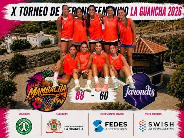🏀🔥 ¡¡MAMBACITA IMPONE SU LEY Y CONTINÚA FIRME EN EL X TORNEO DE VERANO FEMENINO LA GUANCHA 2026!! 🔥🏀

El X Torneo de Verano Femenino La Guancha 2026 nos dejó un nuevo gran encuentro en el Fedes Arena, donde Mambacita firmó una brillante actuación para superar a Jarondis por 88-60, demostrando una vez más el gran nivel que está ofreciendo en esta edición del torneo. 💪🏽⛹🏼‍♀️

👏 Enhorabuena a ambos equipos por el espectáculo ofrecido sobre la cancha, por su deportividad y por seguir haciendo crecer un torneo que año tras año continúa consolidándose como una de las grandes citas del verano deportivo en nuestro municipio. 💚🤍

🏛️ En esta ocasión hemos querido rendir un pequeño homenaje a uno de los rincones más emblemáticos de La Guancha: el antiguo kiosco de la Plaza de La Guancha. La imagen que acompaña este cartel nos transporta a otra época y nos recuerda un lugar que durante décadas fue punto de encuentro de generaciones de vecinos, escenario de fiestas, música, celebraciones y momentos inolvidables para nuestro pueblo. Para el C.B. Guancha también tiene un significado muy especial, ya que durante muchos años nuestro club gestionó el kiosco durante las Fiestas de La Guancha, convirtiéndose en una importante fuente de ingresos que ayudó a financiar la temporada deportiva y a seguir impulsando el baloncesto en nuestro municipio. Un recuerdo lleno de nostalgia y agradecimiento para todas las personas que, con su trabajo y compromiso, hicieron posible que el club continuara creciendo. 💚🤍

🛗 Nuestro agradecimiento a FEDES Ascensores, patrocinador oficial del torneo, por seguir apostando un año más por el deporte, por el baloncesto y por hacer posible que este evento continúe creciendo edición tras edición.

📊 Recuerda que todas las estadísticas oficiales del torneo pueden consultarse a través de SWISH, donde podrás seguir resultados, clasificaciones, máximos anotadores y todos los datos de la competición al instante.

📺 Y si no puedes acercarte al Fedes Arena, no te perderás absolutamente nada. Todos los partidos se emiten EN DIRECTO a través de nuestro canal de YouTube CBG.

💚🤍 #SomosFamiliaCBG
🏀 #Desde1970