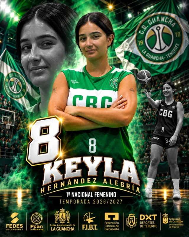 🏀💚 𝗞𝗘𝗬𝗟𝗔 𝗛𝗘𝗥𝗡Á𝗡𝗗𝗘𝗭 𝗔𝗟𝗘𝗚𝗥Í𝗔 𝗖𝗢𝗡𝗧𝗜𝗡Ú𝗔 𝗖𝗢𝗡 𝗡𝗢𝗦𝗢𝗧𝗥𝗢𝗦 | 𝟮𝟲/𝟮𝟳
Seguimos presentando a las jugadoras que formarán parte de nuestro 𝗦É𝗡𝗜𝗢𝗥 𝗡𝗔𝗖𝗜𝗢𝗡𝗔𝗟 𝗙𝗘𝗠𝗘𝗡𝗜𝗡𝗢 esta temporada. 💚🖤
Hoy es el turno de 𝗞𝗘𝗬𝗟𝗔 𝗛𝗘𝗥𝗡Á𝗡𝗗𝗘𝗭 𝗔𝗟𝗘𝗚𝗥Í𝗔, 𝗗𝗢𝗥𝗦𝗔𝗟 𝟴, que vuelve a defender nuestros colores y a formar parte de un grupo que ha hecho de la unión una de sus grandes fortalezas. 🔥🏀
🎙️ 𝗞𝗘𝗬𝗟𝗔:
«No somos solo un equipo que entrena junto, somos una familia que se elige cada día. Y eso se nota. Se nota en cada mirada que no necesita palabras, en cada balón que se pelea como si fuera el último, en cada abrazo después de un punto difícil. Porque la unión no se entrena, se siente. Y en la cancha, se ve.»
Palabras que definen perfectamente lo que representa este equipo: 𝗨𝗡𝗜Ó𝗡, 𝗖𝗢𝗠𝗣𝗥𝗢𝗠𝗜𝗦𝗢 𝗬 𝗙𝗔𝗠𝗜𝗟𝗜𝗔. Porque cuando un grupo siente, trabaja y lucha unido, eso termina reflejándose donde más importa: dentro de la cancha. 💚
𝗞𝗘𝗬𝗟𝗔, ¡𝗔 𝗣𝗢𝗥 𝗢𝗧𝗥𝗔 𝗧𝗘𝗠𝗣𝗢𝗥𝗔𝗗𝗔 𝗝𝗨𝗡𝗧𝗢𝗦! 💪🔥
⬆️ 𝗙𝗘𝗗𝗘𝗦 𝗔𝗦𝗖𝗘𝗡𝗦𝗢𝗥𝗘𝗦
La tranquilidad también está en saber que siempre hay alguien al otro lado. FEDES cuenta con servicio de rescate 24 horas, ofreciendo asistencia ante incidencias y poniendo su experiencia y profesionalidad al servicio de la seguridad de sus clientes. 𝗦𝗜𝗘𝗠𝗣𝗥𝗘 𝗣𝗥𝗘𝗣𝗔𝗥𝗔𝗗𝗢𝗦 𝗣𝗔𝗥𝗔 𝗦𝗘𝗚𝗨𝗜𝗥 𝗦𝗨𝗕𝗜𝗘𝗡𝗗𝗢. ⬆️💚
⛽ 𝗣𝗖𝗔𝗡 𝗟𝗔 𝗚𝗨𝗔𝗡𝗖𝗛𝗔
Cada partido comienza mucho antes de llegar al pabellón. En PCAN La Guancha, repostar se convierte en esa primera parada que nos ayuda a seguir haciendo kilómetros y llegar a nuestro destino. 𝗟𝗔 𝗘𝗡𝗘𝗥𝗚Í𝗔 𝗣𝗔𝗥𝗔 𝗦𝗘𝗚𝗨𝗜𝗥 𝗘𝗡 𝗖𝗔𝗠𝗜𝗡𝗢. ⛽💚
🏛️ 𝗜𝗟𝗨𝗦𝗧𝗥𝗘 𝗔𝗬𝗨𝗡𝗧𝗔𝗠𝗜𝗘𝗡𝗧𝗢 𝗗𝗘 𝗟𝗔 𝗚𝗨𝗔𝗡𝗖𝗛𝗔 | Apostando por el deporte de nuestro pueblo.
💚 𝗨𝗡𝗔 𝗧𝗘𝗠𝗣𝗢𝗥𝗔𝗗𝗔. 𝗨𝗡 𝗘𝗤𝗨𝗜𝗣𝗢. 𝗨𝗡 𝗣𝗨𝗘𝗕𝗟𝗢. 𝗨𝗡𝗔 𝗙𝗔𝗠𝗜𝗟𝗜𝗔.
#SomosFamiliaCBG #Desde1970 #CBGuancha #SeniorFemenino #PrimeraNacional #Temporada2627 #KeylaHernández