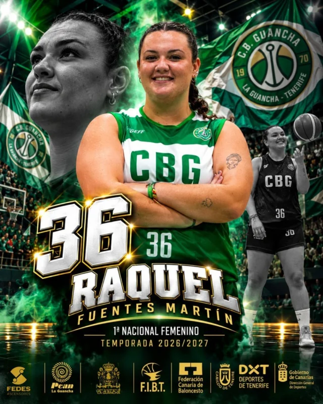 🏀💚 𝗥𝗔𝗤𝗨𝗘𝗟 𝗙𝗨𝗘𝗡𝗧𝗘𝗦 𝗠𝗔𝗥𝗧Í𝗡 𝗖𝗢𝗡𝗧𝗜𝗡Ú𝗔 𝗖𝗢𝗡 𝗡𝗢𝗦𝗢𝗧𝗥𝗢𝗦 | 𝟮𝟲/𝟮𝟳
Seguimos presentando a nuestro 𝗦É𝗡𝗜𝗢𝗥 𝗡𝗔𝗖𝗜𝗢𝗡𝗔𝗟 𝗙𝗘𝗠𝗘𝗡𝗜𝗡𝗢. Hoy, 𝗥𝗔𝗤𝗨𝗘𝗟 𝗙𝗨𝗘𝗡𝗧𝗘𝗦 𝗠𝗔𝗥𝗧Í𝗡. Una jugadora para la que vestir esta camiseta significa algo muy especial: volver a casa. 💚🏀
🎙️ 𝗥𝗔𝗤𝗨𝗘𝗟:
«Volver a vestir la camiseta del club de mi pueblo no es simplemente volver a jugar al baloncesto. Es volver a casa.
Un lugar que, después de tantos años, sigue teniendo una parte enorme de mí.
Tengo muchísimas ganas de que empiece esta nueva temporada, pero sobre todo de volver a compartirla con nuestra afición y nuestra cantera. Volver a ver las gradas llenas, escuchándoles animar, apretar en cada partido y sentir esa energía que hace que nuestro pabellón sea un lugar tan especial. O, como decimos nosotras, nuestro templo.
Y hay algo todavía más especial, volver a compartir pista con mis compañeras. Porque cuando juegas junto a personas con las que has vivido tantos momentos, tantas risas, tantos entrenamientos y tantos partidos, llega un momento en el que dejan de ser simplemente compañeras de equipo. Son amigas, son familia, son como esas hermanas que el baloncesto te regala. Y poder volver a luchar, disfrutar y celebrar juntas hace que todo tenga todavía más sentido. Tengo muchas  ganas de volver a sentir todo esto, de volver a luchar por cada partido y, sobre todo, de poder celebrar muchas victorias junto a ustedes.
Porque estar en casa siempre es especial. Y hacerlo con ellas y con nuestra gente, todavía más.
Qué ganas de que empiece. Nos vemos muy pronto en nuestro templo.»
𝗥𝗔𝗤𝗨𝗘𝗟, 𝗕𝗜𝗘𝗡𝗩𝗘𝗡𝗜𝗗𝗔 𝗢𝗧𝗥𝗔 𝗩𝗘𝗭 𝗔 𝗖𝗔𝗦𝗔. 𝗡𝗢𝗦 𝗩𝗘𝗠𝗢𝗦 𝗘𝗡 𝗡𝗨𝗘𝗦𝗧𝗥𝗢 𝗧𝗘𝗠𝗣𝗟𝗢. 🔥💚
⬆️ 𝗙𝗘𝗗𝗘𝗦 𝗔𝗦𝗖𝗘𝗡𝗦𝗢𝗥𝗘𝗦
Detrás de cada ascensor hay un trabajo que no se detiene. FEDES apuesta por un mantenimiento profesional y personalizado. 𝗦𝗜𝗘𝗠𝗣𝗥𝗘 𝗦𝗨𝗕𝗜𝗘𝗡𝗗𝗢.
⛽ 𝗣𝗖𝗔𝗡 𝗟𝗔 𝗚𝗨𝗔𝗡𝗖𝗛𝗔
Antes de cada viaje toca llenar el depósito. PCAN nos acompaña en la carretera con sus estaciones y servicios.
🏛️ 𝗜𝗟𝗨𝗦𝗧𝗥𝗘 𝗔𝗬𝗨𝗡𝗧𝗔𝗠𝗜𝗘𝗡𝗧𝗢 𝗗𝗘 𝗟𝗔 𝗚𝗨𝗔𝗡𝗖𝗛𝗔
#SomosFamiliaCBG #Desde1970