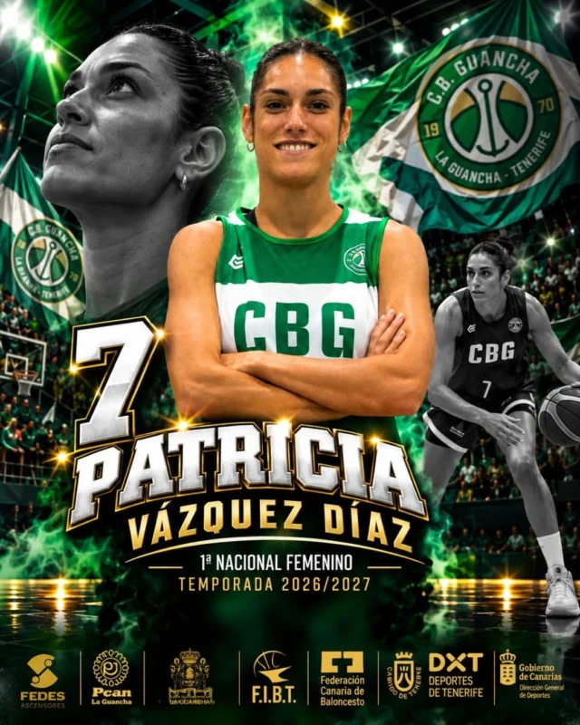 🏀💚 𝗣𝗔𝗧𝗥𝗜𝗖𝗜𝗔 𝗩Á𝗭𝗤𝗨𝗘𝗭 𝗗Í𝗔𝗭 𝗖𝗢𝗡𝗧𝗜𝗡Ú𝗔 𝗖𝗢𝗡 𝗡𝗢𝗦𝗢𝗧𝗥𝗢𝗦 | 𝟮𝟲/𝟮𝟳
Hay jugadoras que entienden este equipo exactamente como queremos sentirlo: 𝗖𝗢𝗠𝗢 𝗨𝗡𝗔 𝗙𝗔𝗠𝗜𝗟𝗜𝗔. 💚🤍
𝗣𝗮𝘁𝗿𝗶𝗰𝗶𝗮 𝗩á𝘇𝗾𝘂𝗲𝘇 𝗗í𝗮𝘇 afronta una nueva temporada con nosotros después de dos años cargados de experiencias.
🎙️ 𝗣𝗔𝗧𝗥𝗜𝗖𝗜𝗔 𝗩Á𝗭𝗤𝗨𝗘𝗭 𝗗Í𝗔𝗭:
“Ilusionada por empezar esta nueva temporada con el equipo. Después de todo lo vivido en estos últimos dos años, afrontamos esta nueva temporada con muchísimas ganas, ilusión y motivación, y con quién mejor que con la familia. 💪🏼❤️
Estas chicas me dan la adrenalina, la felicidad y las ganas de disfrutar del deporte y de mis días en cada entreno, en cada viaje y en cada partido, así que con muchas ganas de crear nuevas anécdotas, de darlo todo y luchar juntas por todo lo que venga!!🤞🏽❤️”
𝗘𝗡𝗧𝗥𝗘𝗡𝗢𝗦, 𝗩𝗜𝗔𝗝𝗘𝗦, 𝗣𝗔𝗥𝗧𝗜𝗗𝗢𝗦, 𝗥𝗜𝗦𝗔𝗦, 𝗔𝗡É𝗖𝗗𝗢𝗧𝗔𝗦… Todo forma parte de una temporada y todo cobra todavía más sentido cuando se comparte con las personas que convierten un equipo en algo mucho más grande.
🏀💚🤍
⬆️ 𝗙𝗘𝗗𝗘𝗦 𝗔𝗦𝗖𝗘𝗡𝗦𝗢𝗥𝗘𝗦
𝗙𝗘𝗗𝗘𝗦 ofrece soluciones de mantenimiento adaptadas a cada ascensor y a cada instalación. Atención profesional, seguimiento y experiencia para que cada equipo continúe funcionando con seguridad y fiabilidad. Una empresa canaria que sigue creciendo y que, una temporada más, 𝗖𝗢𝗡𝗧𝗜𝗡Ú𝗔 𝗦𝗨𝗕𝗜𝗘𝗡𝗗𝗢 𝗖𝗢𝗡 𝗘𝗟 𝗖.𝗕. 𝗚𝗨𝗔𝗡𝗖𝗛𝗔. ⬆️💚
⛽ 𝗣𝗖𝗔𝗡 𝗟𝗔 𝗚𝗨𝗔𝗡𝗖𝗛𝗔
En el día a día también cuentan esas paradas que nos lo ponen un poco más fácil. 𝗣𝗖𝗔𝗡 𝗟𝗔 𝗚𝗨𝗔𝗡𝗖𝗛𝗔 acompaña a quienes se mueven cada día por nuestras carreteras, ofreciendo un punto cercano para 𝗥𝗘𝗣𝗢𝗦𝗧𝗔𝗥 𝗬 𝗖𝗢𝗡𝗧𝗜𝗡𝗨𝗔𝗥 𝗘𝗟 𝗖𝗔𝗠𝗜𝗡𝗢. Cercanía y servicio desde nuestro municipio y, además, siempre al lado del deporte de La Guancha. ⛽💚
🏛️ 𝗜𝗟𝗨𝗦𝗧𝗥𝗘 𝗔𝗬𝗨𝗡𝗧𝗔𝗠𝗜𝗘𝗡𝗧𝗢 𝗗𝗘 𝗟𝗔 𝗚𝗨𝗔𝗡𝗖𝗛𝗔
𝗔𝗽𝗼𝘀𝘁𝗮𝗻𝗱𝗼 𝗽𝗼𝗿 𝗲𝗹 𝗱𝗲𝗽𝗼𝗿𝘁𝗲 𝗱𝗲 𝗻𝘂𝗲𝘀𝘁𝗿𝗼 𝗽𝘂𝗲𝗯𝗹𝗼.
💚 𝗨𝗡 𝗣𝗨𝗘𝗕𝗟𝗢. 𝗨𝗡𝗔 𝗣𝗔𝗦𝗜Ó𝗡. 𝗨𝗡𝗔 𝗙𝗔𝗠𝗜𝗟𝗜𝗔.
🤍 𝗗𝗘𝗦𝗗𝗘 𝟭𝟵𝟳𝟬.
#SomosFamiliaCBG #Desde1970