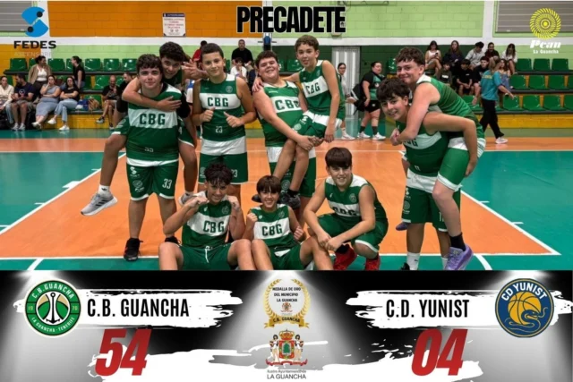 🏀💚 𝗗𝗘𝗕𝗨𝗧 𝗖𝗢𝗡 𝗩𝗜𝗖𝗧𝗢𝗥𝗜𝗔 𝗗𝗘 𝗡𝗨𝗘𝗦𝗧𝗥𝗢 𝗣𝗥𝗘𝗖𝗔𝗗𝗘𝗧𝗘 𝗠𝗔𝗦𝗖𝗨𝗟𝗜𝗡𝗢! 💚🤍

🔥 𝗖.𝗕. 𝗚𝗨𝗔𝗡𝗖𝗛𝗔 𝟱𝟰 – 𝟬𝟰 𝗖.𝗗. 𝗬𝗨𝗡𝗜𝗦𝗧

¡Qué mejor manera de comenzar la temporada 2026/2027 que con una victoria en casa! 💪🏀

Nuestro 𝗣𝗥𝗘𝗖𝗔𝗗𝗘𝗧𝗘 𝗠𝗔𝗦𝗖𝗨𝗟𝗜𝗡𝗢 ha estrenado la competición con un gran resultado ante el C.D. Yunist, en un encuentro disputado en el Pabellón Plus Ultra.

Más allá del marcador, nos quedamos con la ilusión de nuestros jugadores, sus ganas de competir, el compañerismo y la alegría de volver a defender nuestros colores.

👏 𝗙𝗘𝗟𝗜𝗖𝗜𝗗𝗔𝗗𝗘𝗦, 𝗖𝗛𝗜𝗖𝗢𝗦. Este es solo el primer paso de una temporada en la que lo verdaderamente importante será seguir aprendiendo, trabajando y creciendo como equipo.

Nuestro reconocimiento también al 𝗖.𝗗. 𝗬𝗨𝗡𝗜𝗦𝗧, al que deseamos mucha suerte durante la temporada.

💚 Gracias a las familias y a nuestra afición por acompañar y animar a nuestros jugadores desde las gradas.

🤝 𝗚𝗥𝗔𝗖𝗜𝗔𝗦 𝗔 𝗤𝗨𝗜𝗘𝗡𝗘𝗦 𝗔𝗣𝗢𝗬𝗔𝗡 𝗡𝗨𝗘𝗦𝗧𝗥𝗔 𝗖𝗔𝗡𝗧𝗘𝗥𝗔:

⬆️ 𝗙𝗘𝗗𝗘𝗦 𝗔𝗦𝗖𝗘𝗡𝗦𝗢𝗥𝗘𝗦 | Especialistas en instalación, mantenimiento y modernización de ascensores, con servicio de asistencia y rescate las 24 horas. Seguridad y confianza para seguir llegando más alto.

⛽ 𝗣𝗖𝗔𝗡 𝗟𝗔 𝗚𝗨𝗔𝗡𝗖𝗛𝗔 | Tu estación de confianza para repostar, cuidar tu vehículo y encontrar productos y servicios para tus desplazamientos. ¡Siempre cerca de nuestra gente!

🏛️ 𝗜𝗟𝗨𝗦𝗧𝗥𝗘 𝗔𝗬𝗨𝗡𝗧𝗔𝗠𝗜𝗘𝗡𝗧𝗢 𝗗𝗘 𝗟𝗔 𝗚𝗨𝗔𝗡𝗖𝗛𝗔 | Gracias por continuar apoyando el deporte de base y el futuro de nuestros jóvenes.

🔥 𝗟𝗔𝗦 𝗩𝗜𝗖𝗧𝗢𝗥𝗜𝗔𝗦 𝗦𝗘 𝗖𝗘𝗟𝗘𝗕𝗥𝗔𝗡. 𝗟𝗢𝗦 𝗩𝗔𝗟𝗢𝗥𝗘𝗦 𝗦𝗘 𝗖𝗢𝗡𝗦𝗧𝗥𝗨𝗬𝗘𝗡. 𝗬 𝗘𝗟 𝗙𝗨𝗧𝗨𝗥𝗢 𝗗𝗘𝗟 𝗖.𝗕. 𝗚𝗨𝗔𝗡𝗖𝗛𝗔 𝗘𝗠𝗣𝗜𝗘𝗭𝗔 𝗘𝗡 𝗡𝗨𝗘𝗦𝗧𝗥𝗔 𝗖𝗔𝗡𝗧𝗘𝗥𝗔.

💚🤍 ¡𝟭, 𝟮, 𝟯… 𝗚𝗨𝗔𝗡𝗖𝗛𝗔!

#SomosFamiliaCBG #Desde1970 #CBGuancha #PrecadeteMasculino #CanteraCBG #LaGuancha #BaloncestoCanario