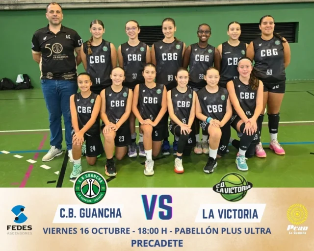 🏀💚🤍 𝗛𝗢𝗬 𝗘𝗠𝗣𝗜𝗘𝗭𝗔 𝗨𝗡𝗔 𝗡𝗨𝗘𝗩𝗔 𝗔𝗩𝗘𝗡𝗧𝗨𝗥𝗔… ¡𝗗𝗘𝗕𝗨𝗧𝗔𝗡 𝗡𝗨𝗘𝗦𝗧𝗥𝗔𝗦 𝗖𝗛𝗜𝗖𝗔𝗦! 🔥

¡Llegó el momento que tanto esperaban! Esta tarde, nuestro 𝗣𝗥𝗘𝗖𝗔𝗗𝗘𝗧𝗘 𝗙𝗘𝗠𝗘𝗡𝗜𝗡𝗢 se estrena en la temporada 2026/2027, y lo hace en casa, rodeado del cariño de nuestra afición.

📅 𝗩𝗜𝗘𝗥𝗡𝗘𝗦 𝟭𝟲 𝗗𝗘 𝗢𝗖𝗧𝗨𝗕𝗥𝗘
🏀 𝗣𝗥𝗘𝗖𝗔𝗗𝗘𝗧𝗘 𝗙𝗘𝗠𝗘𝗡𝗜𝗡𝗢
🆚 𝗖.𝗕. 𝗚𝗨𝗔𝗡𝗖𝗛𝗔 – 𝗟𝗔 𝗩𝗜𝗖𝗧𝗢𝗥𝗜𝗔 𝗚𝗥𝗨́𝗔𝗦 𝗕𝗢𝗡𝗬
🕕 18:00 horas
📍 Pabellón Plus Ultra · La Guancha

💚 Detrás de este debut hay semanas de entrenamientos, compañerismo, esfuerzo y muchísima ilusión. Hoy nuestras jugadoras tienen la oportunidad de empezar a escribir su propia historia defendiendo los colores de nuestro club.

Porque el baloncesto de formación no consiste únicamente en ganar partidos. Consiste en aprender, superar dificultades, confiar en las compañeras y crecer juntas, dentro y fuera de la cancha.

📣 𝗛𝗢𝗬 𝗘𝗟 𝗣𝗟𝗨𝗦 𝗨𝗟𝗧𝗥𝗔 𝗧𝗜𝗘𝗡𝗘 𝗨𝗡𝗔 𝗖𝗜𝗧𝗔 𝗖𝗢𝗡 𝗟𝗔 𝗜𝗟𝗨𝗦𝗜𝗢́𝗡.

Invitamos a todas las familias y aficionados a llenar las gradas de ánimo. ¡Que nuestras chicas sientan desde el primer salto inicial el orgullo de pertenecer a esta gran familia! 🙌

🤝 𝗣𝗔𝗧𝗥𝗢𝗖𝗜𝗡𝗔𝗗𝗢𝗥𝗘𝗦 𝗤𝗨𝗘 𝗜𝗠𝗣𝗨𝗟𝗦𝗔𝗡 𝗡𝗨𝗘𝗦𝗧𝗥𝗢 𝗗𝗘𝗣𝗢𝗥𝗧𝗘

🛗 𝗙𝗘𝗗𝗘𝗦 𝗔𝗦𝗖𝗘𝗡𝗦𝗢𝗥𝗘𝗦 | ¿Tu edificio necesita renovar su ascensor? FEDES ofrece soluciones de modernización y rehabilitación para mejorar la seguridad, la comodidad y la accesibilidad de sus instalaciones. ¡Profesionales de confianza para seguir subiendo!
🌐 www.fedesascensores.com

⛽ 𝗣𝗖𝗔𝗡 𝗟𝗔 𝗚𝗨𝗔𝗡𝗖𝗛𝗔 | ¡Mucho más que combustible! Venta de neumáticos, montaje y equilibrado de ruedas, accesorios para tu vehículo y servicios de lavado. Todo lo que necesitas para continuar tu camino con tranquilidad.

🏛️ 𝗜𝗟𝗨𝗦𝗧𝗥𝗘 𝗔𝗬𝗨𝗡𝗧𝗔𝗠𝗜𝗘𝗡𝗧𝗢 𝗗𝗘 𝗟𝗔 𝗚𝗨𝗔𝗡𝗖𝗛𝗔 | Gracias por su colaboración y compromiso con el deporte de base de nuestro municipio.

💚🤍 𝗡𝗨𝗘𝗩𝗔 𝗧𝗘𝗠𝗣𝗢𝗥𝗔𝗗𝗔. 𝗡𝗨𝗘𝗩𝗔𝗦 𝗜𝗟𝗨𝗦𝗜𝗢𝗡𝗘𝗦. ¡𝗨𝗡𝗔 𝗦𝗢𝗟𝗔 𝗙𝗔𝗠𝗜𝗟𝗜𝗔!

🏀 ¡𝟭, 𝟮, 𝟯… 𝗚𝗨𝗔𝗡𝗖𝗛𝗔! 💚

#SomosFamiliaCBG #Desde1970