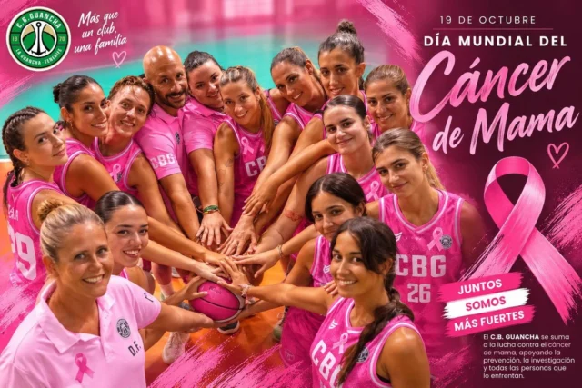 🎀💗 𝗛𝗢𝗬 𝗡𝗨𝗘𝗦𝗧𝗥𝗢𝗦 𝗖𝗢𝗟𝗢𝗥𝗘𝗦 𝗦𝗘 𝗧𝗜Ñ𝗘𝗡 𝗗𝗘 𝗥𝗢𝗦𝗔… 𝗣𝗢𝗥𝗤𝗨𝗘 𝗛𝗔𝗬 𝗟𝗨𝗖𝗛𝗔𝗦 𝗤𝗨𝗘 𝗡𝗢𝗦 𝗨𝗡𝗘𝗡 𝗔 𝗧𝗢𝗗𝗢𝗦. 💗

📅 𝟭𝟵 𝗗𝗘 𝗢𝗖𝗧𝗨𝗕𝗥𝗘 | 𝗗𝗜́𝗔 𝗠𝗨𝗡𝗗𝗜𝗔𝗟 𝗗𝗘𝗟 𝗖𝗔́𝗡𝗖𝗘𝗥 𝗗𝗘 𝗠𝗔𝗠𝗔

Hoy el baloncesto pasa a un segundo plano. No hablamos de resultados, clasificaciones ni victorias. Hoy hablamos de personas, de familias, de esperanza y de una lucha que merece toda nuestra atención. 💕

Nuestro equipo 𝗦𝗘́𝗡𝗜𝗢𝗥 𝗗𝗘 𝗣𝗥𝗜𝗠𝗘𝗥𝗔 𝗡𝗔𝗖𝗜𝗢𝗡𝗔𝗟 𝗙𝗘𝗠𝗘𝗡𝗜𝗡𝗢, en representación de toda la familia del 𝗖.𝗕. 𝗚𝗨𝗔𝗡𝗖𝗛𝗔, se une a la conmemoración de este día para mostrar su apoyo a todas las personas que afrontan el cáncer de mama.

🎀 A quienes están comenzando el tratamiento y sienten miedo ante lo desconocido.

🎀 A quienes llevan meses luchando, con días buenos y otros especialmente difíciles.

🎀 A quienes han superado la enfermedad y siguen adelante con sus vidas.

🎀 A las familias, amistades y profesionales sanitarios que acompañan, cuidan y sostienen.

🎀 Y a quienes ya no están, pero permanecen siempre en nuestros corazones. 🕊️

💗 𝗟𝗔 𝗣𝗥𝗘𝗩𝗘𝗡𝗖𝗜𝗢́𝗡, 𝗟𝗔 𝗗𝗘𝗧𝗘𝗖𝗖𝗜𝗢́𝗡 𝗣𝗥𝗘𝗖𝗢𝗭 𝗬 𝗟𝗔 𝗜𝗡𝗩𝗘𝗦𝗧𝗜𝗚𝗔𝗖𝗜𝗢́𝗡 𝗦𝗔𝗟𝗩𝗔𝗡 𝗩𝗜𝗗𝗔𝗦.

Desde nuestro club queremos recordar la importancia de participar en los programas de detección precoz, prestar atención a los cambios en nuestro cuerpo y acudir a los profesionales sanitarios ante cualquier señal de alarma.

🏀 En una cancha aprendemos que nadie debería afrontar los momentos difíciles en soledad. Que una mano tendida puede cambiarlo todo. Que el apoyo de un equipo nos ayuda a seguir adelante.

Y hoy, esa enseñanza va mucho más allá del deporte.

💗 𝗛𝗢𝗬 𝗡𝗢 𝗛𝗔𝗬 𝗥𝗜𝗩𝗔𝗟𝗘𝗦. 𝗛𝗢𝗬 𝗝𝗨𝗚𝗔𝗠𝗢𝗦 𝗘𝗡 𝗘𝗟 𝗠𝗜𝗦𝗠𝗢 𝗘𝗤𝗨𝗜𝗣𝗢.

🎀 𝗝𝗨𝗡𝗧𝗢𝗦 𝗦𝗢𝗠𝗢𝗦 𝗠𝗔́𝗦 𝗙𝗨𝗘𝗥𝗧𝗘𝗦.

💚🤍💗 𝗖.𝗕. 𝗚𝗨𝗔𝗡𝗖𝗛𝗔 · 𝗠𝗔́𝗦 𝗤𝗨𝗘 𝗨𝗡 𝗖𝗟𝗨𝗕, 𝗨𝗡𝗔 𝗙𝗔𝗠𝗜𝗟𝗜𝗔.

#DiaMundialDelCancerDeMama #19DeOctubre #CancerDeMama #JuntosSomosMasFuertes #SomosFamiliaCBG #CBGuancha #Desde1970 #LaGuancha