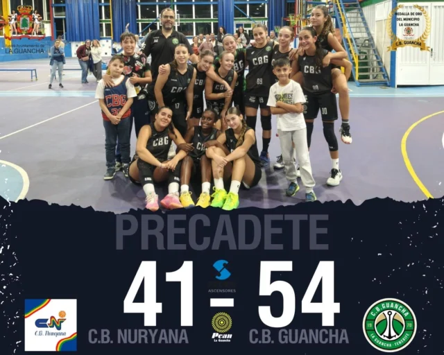 🏀💚🤍 𝗗𝗢𝗦 𝗗𝗘 𝗗𝗢𝗦… ¡𝗡𝗨𝗘𝗦𝗧𝗥𝗔𝗦 𝗣𝗥𝗘𝗖𝗔𝗗𝗘𝗧𝗘𝗦 𝗦𝗜𝗚𝗨𝗘𝗡 𝗦𝗨𝗠𝗔𝗡𝗗𝗢 𝗔𝗟𝗘𝗚𝗥𝗜́𝗔𝗦! 🔥👏

¡Segunda jornada y segunda victoria para nuestras chicas del 𝗣𝗥𝗘𝗖𝗔𝗗𝗘𝗧𝗘 𝗙𝗘𝗠𝗘𝗡𝗜𝗡𝗢! 💚

Después de estrenarse con un triunfo en casa, nuestras jugadoras afrontaron su primer desplazamiento de la temporada y regresaron de La Laguna con una nueva victoria frente al C.B. Nuryana.

🏆 𝗥𝗘𝗦𝗨𝗟𝗧𝗔𝗗𝗢 𝗙𝗜𝗡𝗔𝗟

🏀 𝗖.𝗕. 𝗡𝗨𝗥𝗬𝗔𝗡𝗔 𝟰𝟭
💚 𝗖.𝗕. 𝗚𝗨𝗔𝗡𝗖𝗛𝗔 𝟱𝟰

👏 ¡Enhorabuena, chicas! Dos partidos, dos victorias y, sobre todo, muchas ganas de seguir aprendiendo y creciendo juntas.

Tras superar a La Victoria por 58-37 en el debut, este nuevo resultado confirma un comienzo ilusionante para un grupo que continúa construyéndose como equipo.

💪 𝗟𝗔 𝗠𝗘𝗝𝗢𝗥 𝗩𝗜𝗖𝗧𝗢𝗥𝗜𝗔 𝗘𝗦 𝗦𝗘𝗚𝗨𝗜𝗥 𝗠𝗘𝗝𝗢𝗥𝗔𝗡𝗗𝗢 𝗖𝗔𝗗𝗔 𝗦𝗘𝗠𝗔𝗡𝗔.

Porque la temporada acaba de empezar y todavía quedan muchos entrenamientos, desafíos y experiencias por compartir.

💚 Gracias a las familias que acompañaron a nuestras jugadoras y al C.B. Nuryana por el encuentro disputado.

🤝 𝗘𝗠𝗣𝗥𝗘𝗦𝗔𝗦 𝗤𝗨𝗘 𝗔𝗣𝗢𝗬𝗔𝗡 𝗡𝗨𝗘𝗦𝗧𝗥𝗢 𝗕𝗔𝗟𝗢𝗡𝗖𝗘𝗦𝗧𝗢

🛗 𝗙𝗘𝗗𝗘𝗦 𝗔𝗦𝗖𝗘𝗡𝗦𝗢𝗥𝗘𝗦 | Ascensores, montacargas y soluciones de elevación adaptadas a diferentes necesidades. Experiencia y tecnología para mejorar la movilidad en edificios y espacios de trabajo.
🌐 www.fedesascensores.com

⛽ 𝗣𝗖𝗔𝗡 𝗟𝗔 𝗚𝗨𝗔𝗡𝗖𝗛𝗔 | ¿Tu coche necesita una puesta a punto? Además de combustible, ofrece venta, montaje y equilibrado de neumáticos. ¡Seguridad y confianza para cada desplazamiento!

🏛️ 𝗜𝗟𝗨𝗦𝗧𝗥𝗘 𝗔𝗬𝗨𝗡𝗧𝗔𝗠𝗜𝗘𝗡𝗧𝗢 𝗗𝗘 𝗟𝗔 𝗚𝗨𝗔𝗡𝗖𝗛𝗔 | Gracias por su apoyo al deporte de formación de nuestro municipio.

💚🤍 𝗗𝗢𝗦 𝗣𝗔𝗥𝗧𝗜𝗗𝗢𝗦. 𝗗𝗢𝗦 𝗩𝗜𝗖𝗧𝗢𝗥𝗜𝗔𝗦. ¡𝗬 𝗧𝗢𝗗𝗔 𝗨𝗡𝗔 𝗧𝗘𝗠𝗣𝗢𝗥𝗔𝗗𝗔 𝗣𝗢𝗥 𝗗𝗘𝗟𝗔𝗡𝗧𝗘!

🏀 ¡𝟭, 𝟮, 𝟯… 𝗚𝗨𝗔𝗡𝗖𝗛𝗔! 💚

#SomosFamiliaCBG #Desde1970 #CBGuancha #LaGuancha #PrecadeteFemenino #BaloncestoFemenino #BaloncestoBase
